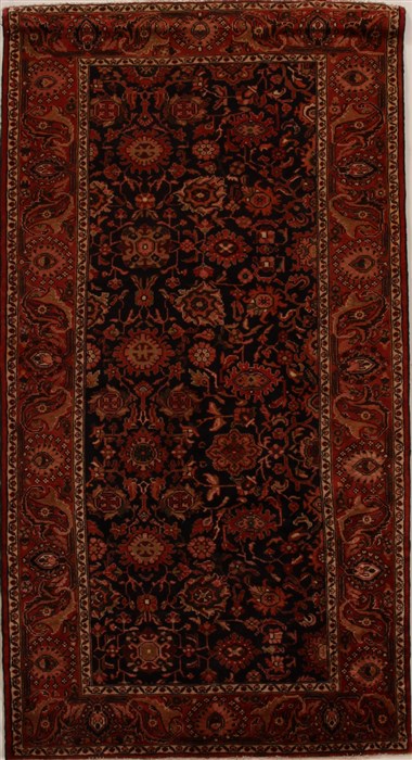 Hamedan Black Hand Knotted 58 X 106  Area Rug 250-16005 Image 0