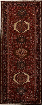 Karajeh Red Runner Hand Knotted 5'1" X 12'8"  Area Rug 250-16006