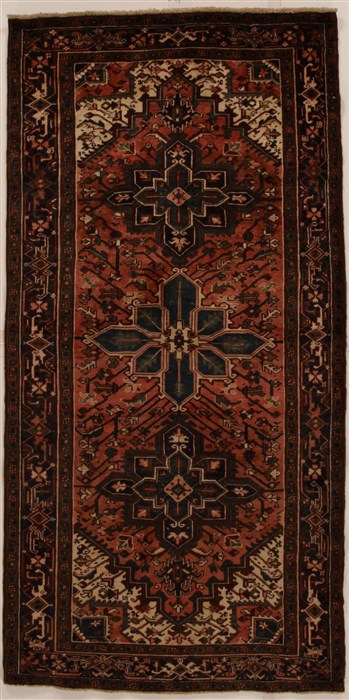 Heriz Brown Hand Knotted 48 X 95  Area Rug 250-16007 Image 0
