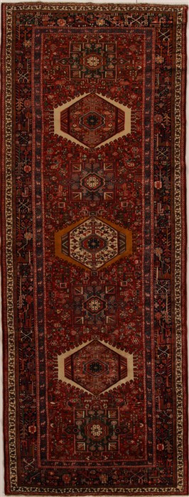 Karajeh Red Runner Hand Knotted 49 X 126  Area Rug 250-16010 Image 0