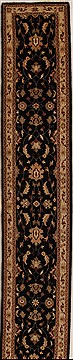 Pakistani Pishavar Black Runner 16 to 20 ft Wool Carpet 16012