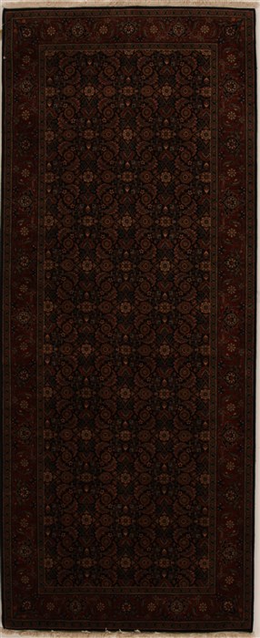 Herati Black Runner Hand Knotted 40 X 910  Area Rug 250-16019 Image 0