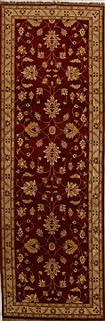 Pakistani Pishavar Red Runner 13 to 15 ft Wool Carpet 16020