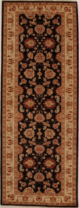Pishavar Black Runner Hand Knotted 40 X 108  Area Rug 250-16021 Image 0