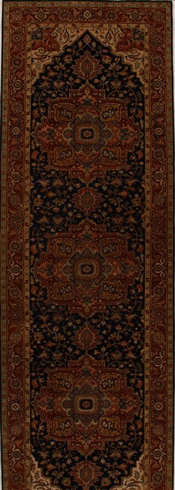 Serapi Blue Runner Hand Knotted 50 X 1511  Area Rug 250-16024 Image 0