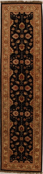 Pishavar Black Runner Hand Knotted 32 X 124  Area Rug 250-16027 Image 0