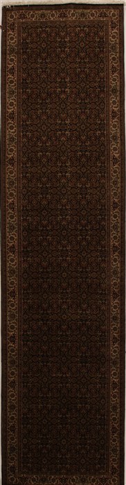 Herati Black Runner Hand Knotted 36 X 134  Area Rug 250-16028 Image 0