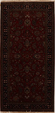 Indian Kashmar Red Rectangle 5x8 ft Wool Carpet 16029