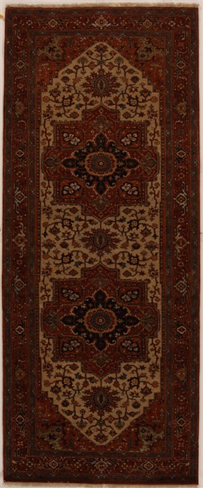 Serapi Beige Runner Hand Knotted 40 X 910  Area Rug 250-16031 Image 0