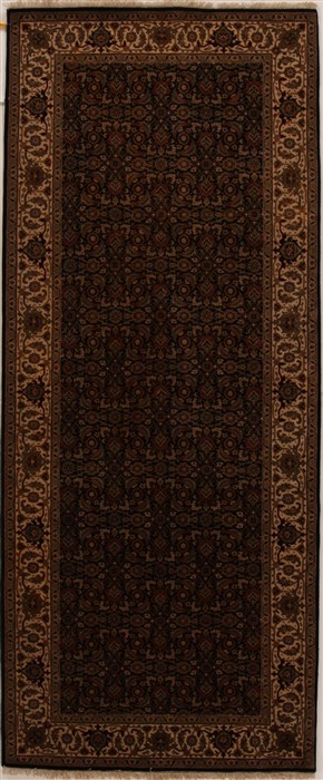 Herati Black Runner Hand Knotted 42 X 102  Area Rug 250-16032 Image 0