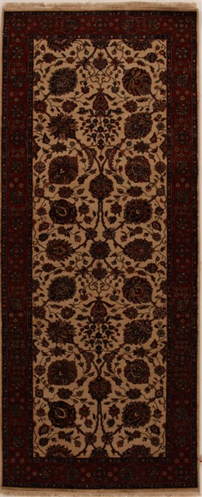 Tabriz Beige Runner Hand Knotted 40 X 100  Area Rug 250-16033 Image 0