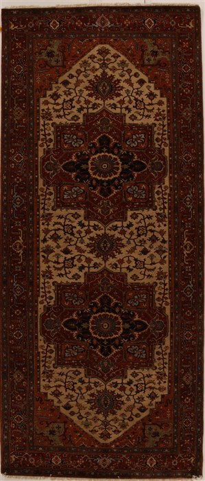 Serapi Beige Runner Hand Knotted 52 X 121  Area Rug 250-16035 Image 0