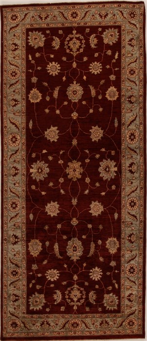 Pishavar Red Runner Hand Knotted 411 X 118  Area Rug 250-16040 Image 0