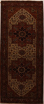 Serapi Beige Runner Hand Knotted 4'11" X 11'9"  Area Rug 250-16041