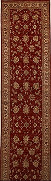 Pishavar Red Runner Hand Knotted 3'10" X 16'7"  Area Rug 250-16046