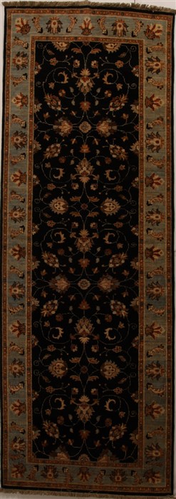 Pishavar Black Runner Hand Knotted 45 X 124  Area Rug 250-16049 Image 0