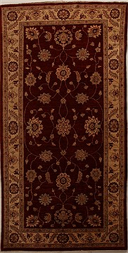 Pishavar Red Hand Knotted 4'9" X 9'5"  Area Rug 250-16051