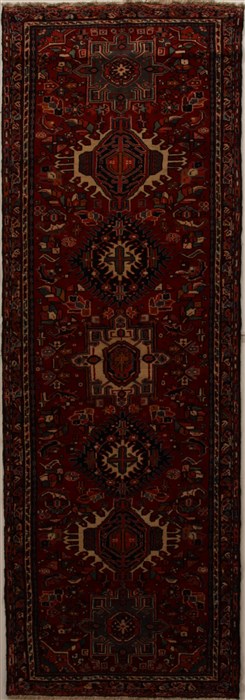 Karajeh Red Runner Hand Knotted 38 X 111  Area Rug 250-16054 Image 0