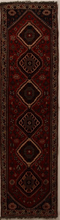 Shiraz Red Runner Hand Knotted 26 X 96  Area Rug 250-16057 Image 0
