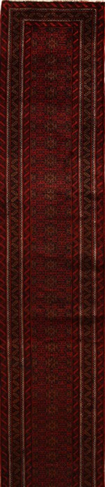 Hamedan Multicolor Runner Hand Knotted 31 X 178  Area Rug 250-16058 Image 0