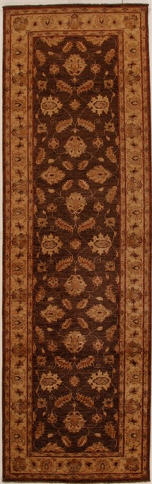 Pishavar Brown Runner Hand Knotted 311 X 129  Area Rug 250-16068 Image 0