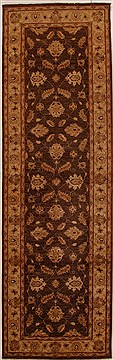Pakistani Pishavar Brown Runner 13 to 15 ft Wool Carpet 16068