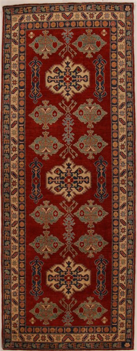 Kazak Red Runner Hand Knotted 48 X 123  Area Rug 250-16070 Image 0