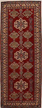 Pakistani Kazak Red Runner 10 to 12 ft Wool Carpet 16070