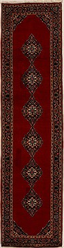 Kashan Red Runner Hand Knotted 3'3" X 13'1"  Area Rug 250-16077