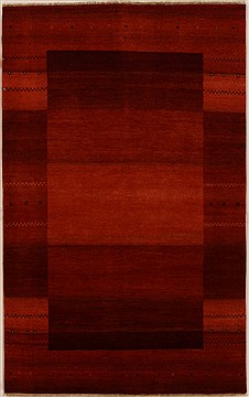 Gabbeh Red Hand Knotted 3'10" X 6'2"  Area Rug 250-16083