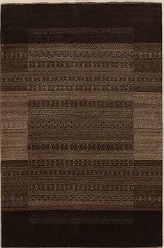 Indian Gabbeh Grey Rectangle 4x6 ft Wool Carpet 16084