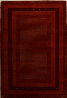 Indian Gabbeh Red Rectangle 4x6 ft Wool Carpet 16104