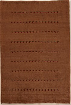 Persian Gabbeh Beige Rectangle 4x6 ft Wool Carpet 16108