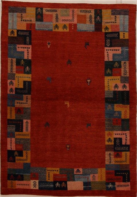Gabbeh Red Hand Knotted 310 X 55  Area Rug 250-16110 Image 0