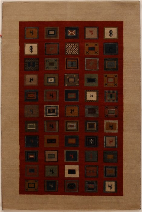 Gabbeh Red Hand Knotted 40 X 61 Area Rug 250-16112 Image 0