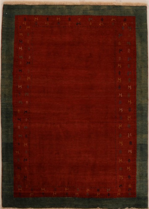 Gabbeh Red Hand Knotted 45 X 62 Area Rug 250-16117 Image 0