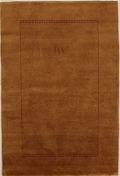 Indian Gabbeh Beige Rectangle 4x6 ft Wool Carpet 16122