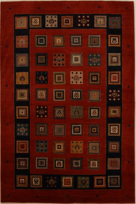 Gabbeh Red Hand Knotted 41 X 62 Area Rug 250-16123 Image 0
