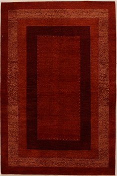 Indian Gabbeh Red Rectangle 4x6 ft Wool Carpet 16139