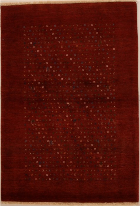 Gabbeh Red Hand Knotted 41 X 60 Area Rug 250-16141 Image 0