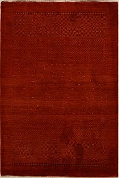 Indian Gabbeh Red Rectangle 4x6 ft Wool Carpet 16144