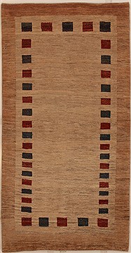 Persian Gabbeh Beige Rectangle 3x5 ft Wool Carpet 16145