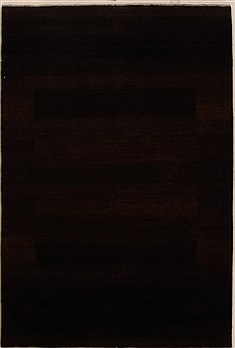 Indian Gabbeh Brown Rectangle 4x6 ft Wool Carpet 16146