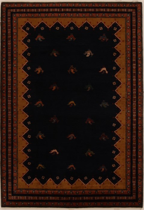 Gabbeh Blue Hand Knotted 40 X 60 Area Rug 250-16157 Image 0