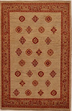 Persian Gabbeh Beige Rectangle 4x6 ft Wool Carpet 16158