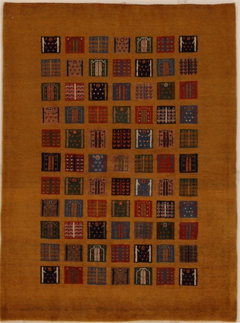 Gabbeh Yellow Hand Knotted 41 X 56  Area Rug 250-16159 Image 0