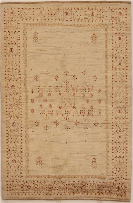Gabbeh Beige Hand Knotted 42 X 63 Area Rug 250-16160 Image 0