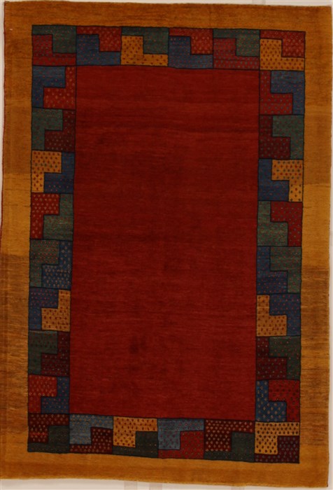 Gabbeh Red Hand Knotted 41 X 60 Area Rug 250-16161 Image 0