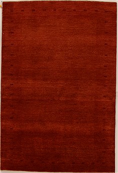 Gabbeh Red Hand Knotted 4'0" X 5'11"  Area Rug 250-16176