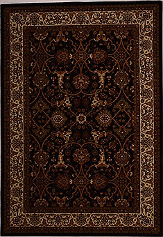 Turkish Tabriz Black Rectangle 5x8 ft synthetic Carpet 16206